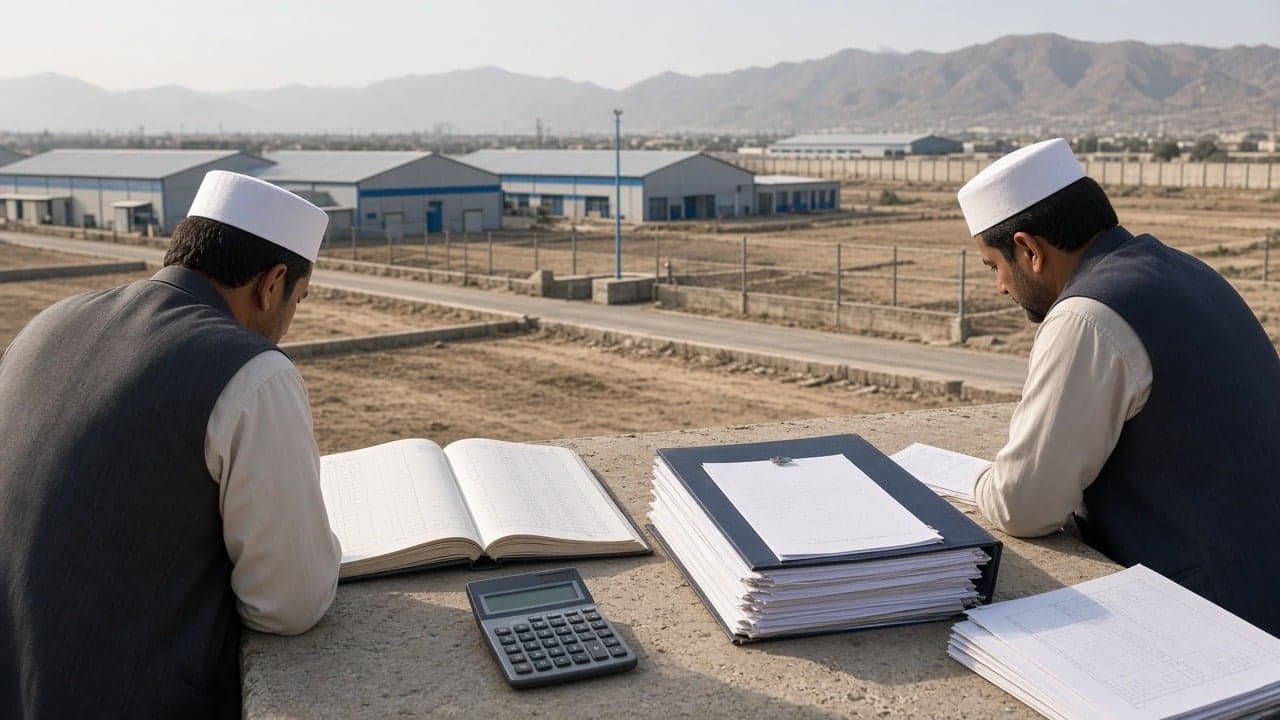 Auditors review files at a Khyber Pakhtunkhwa economic zone