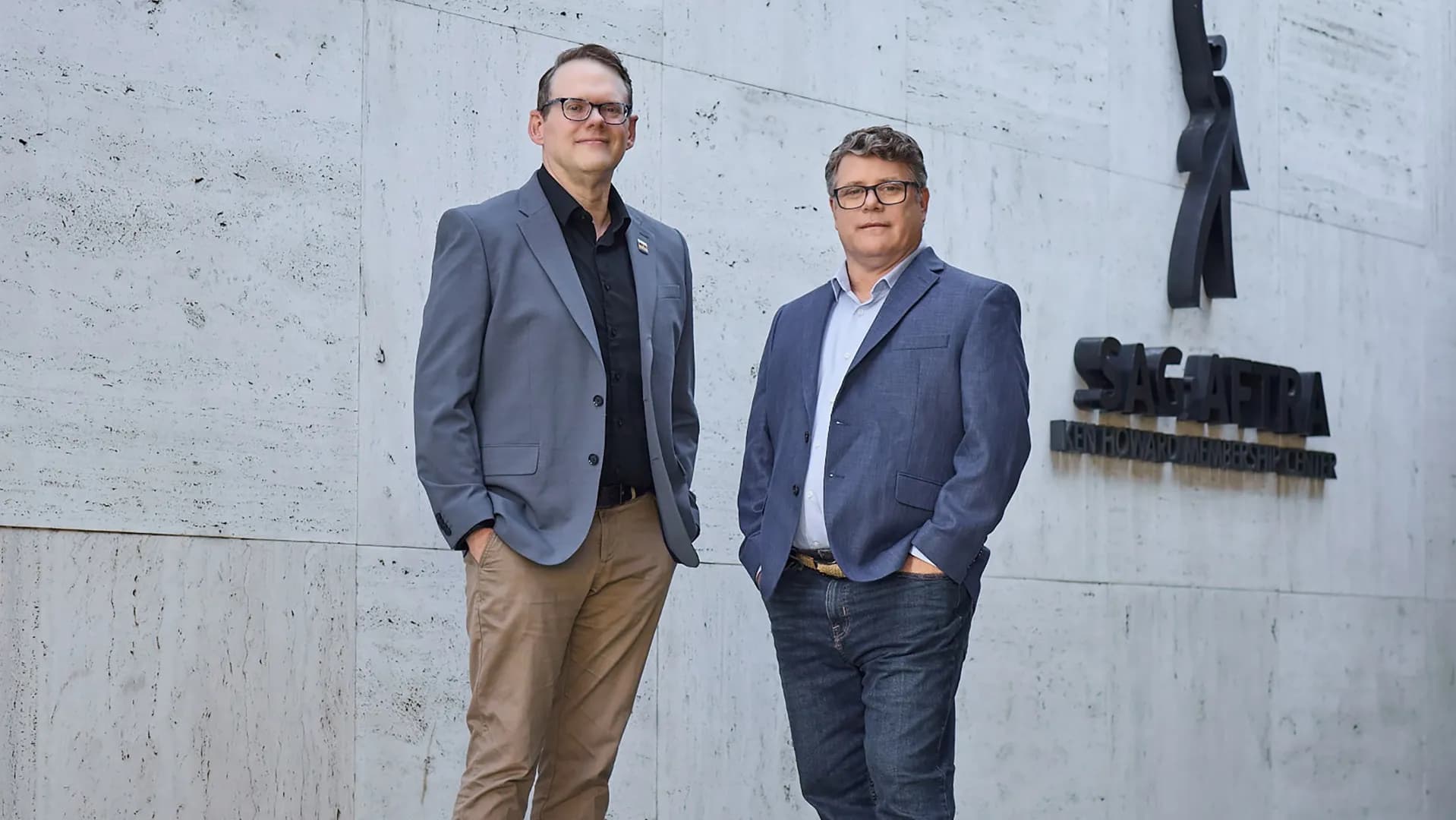Duncan Crabtree-Ireland and Sean Astin at SAG-AFTRA headquarters.