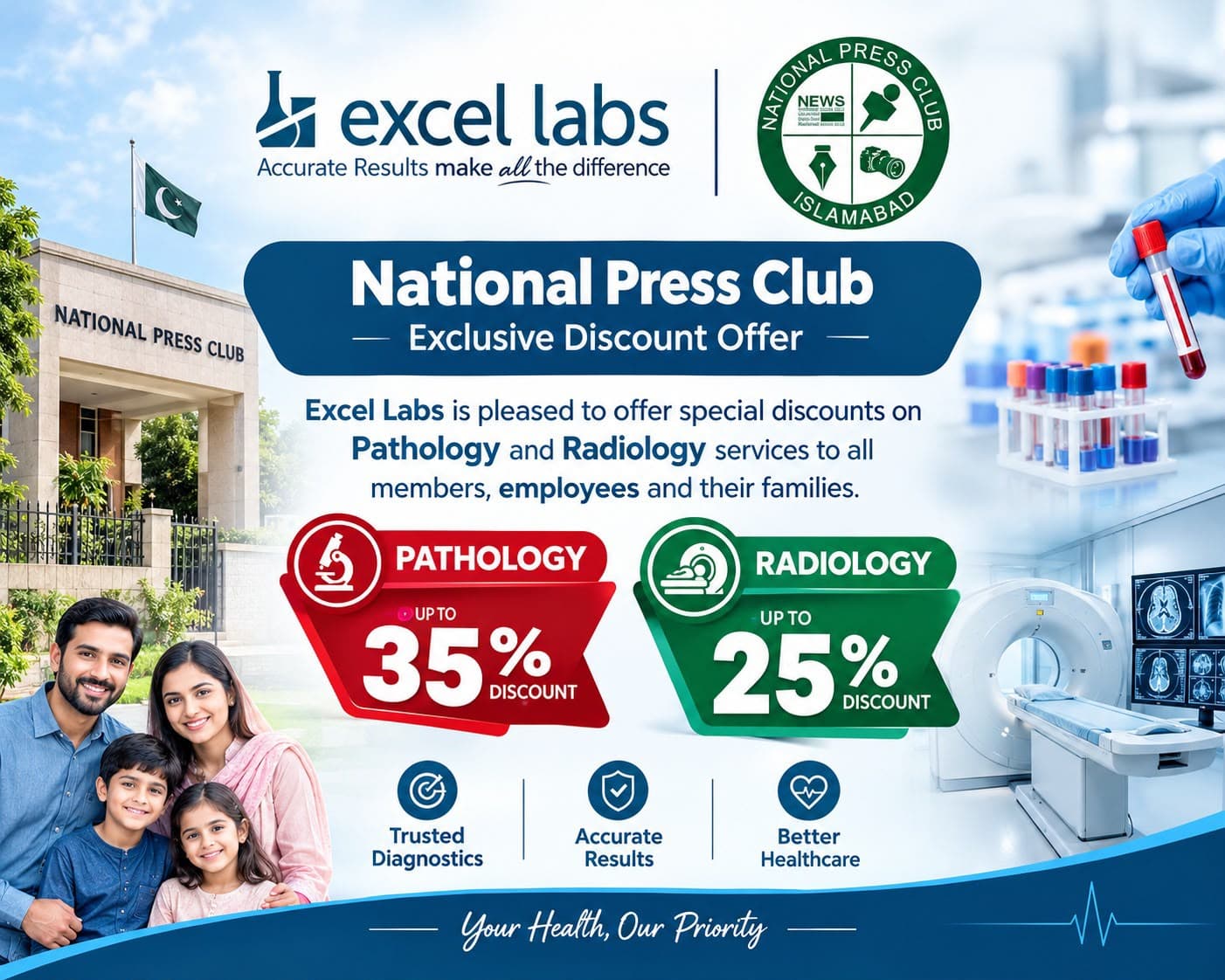 Excel Labs offers diagnostic discounts to National Press Club members